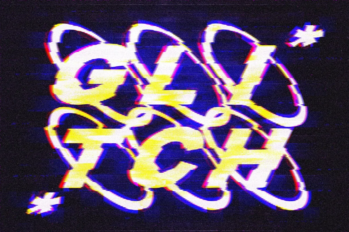 VHS Glitched Text & Logo Effect