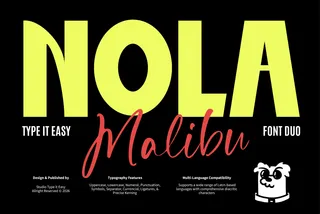 ST Nola Malibu - Script And Display Font Duo