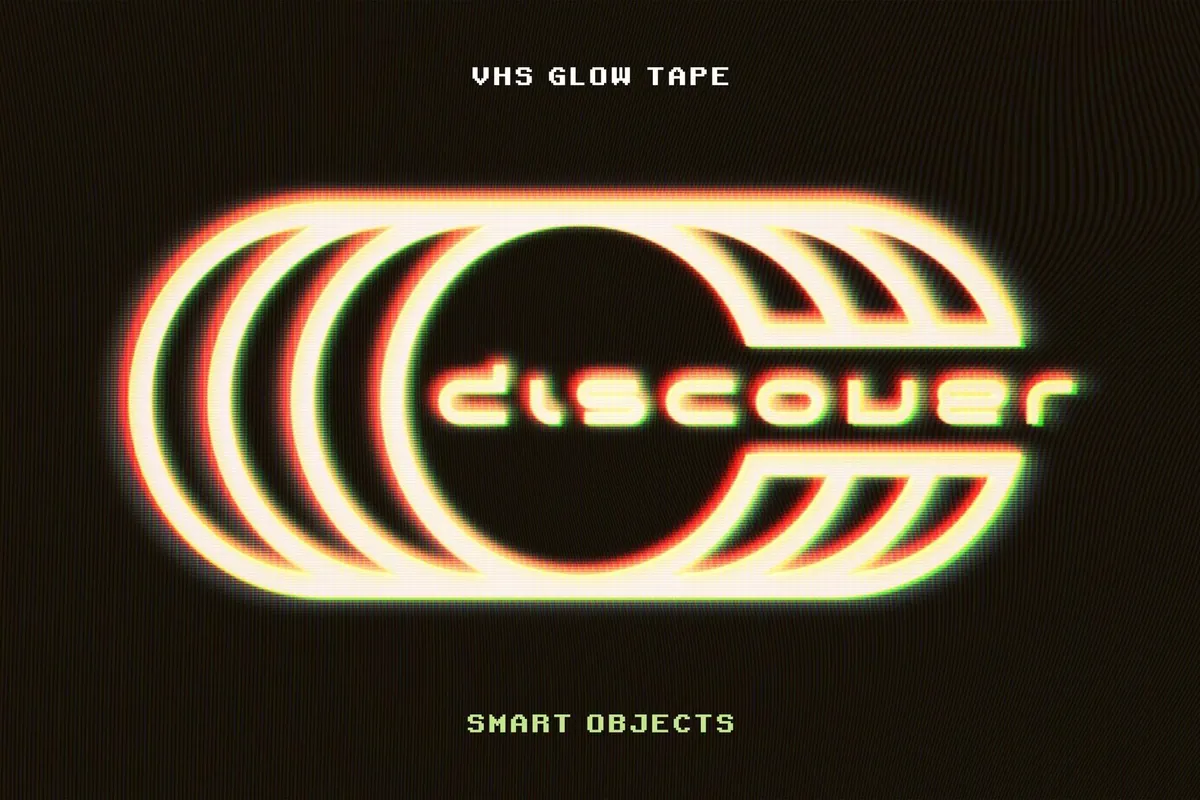 VHS Glowing Tape Text Effect