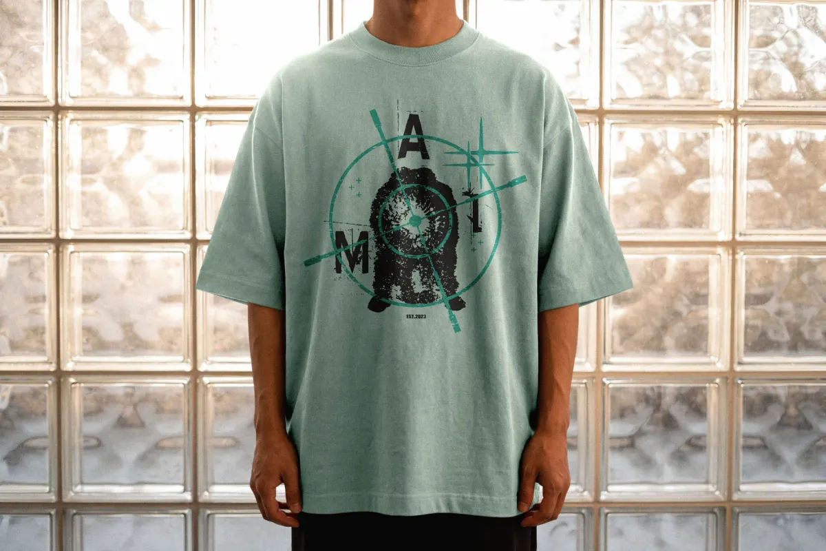 T-Shirt Mockup with Glass Blocks