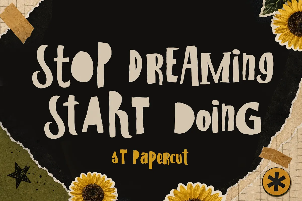 ST Papercut - Playful Handmade Font