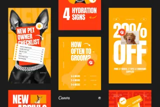 Pet Care Instagram Post & Stories - Canva Template