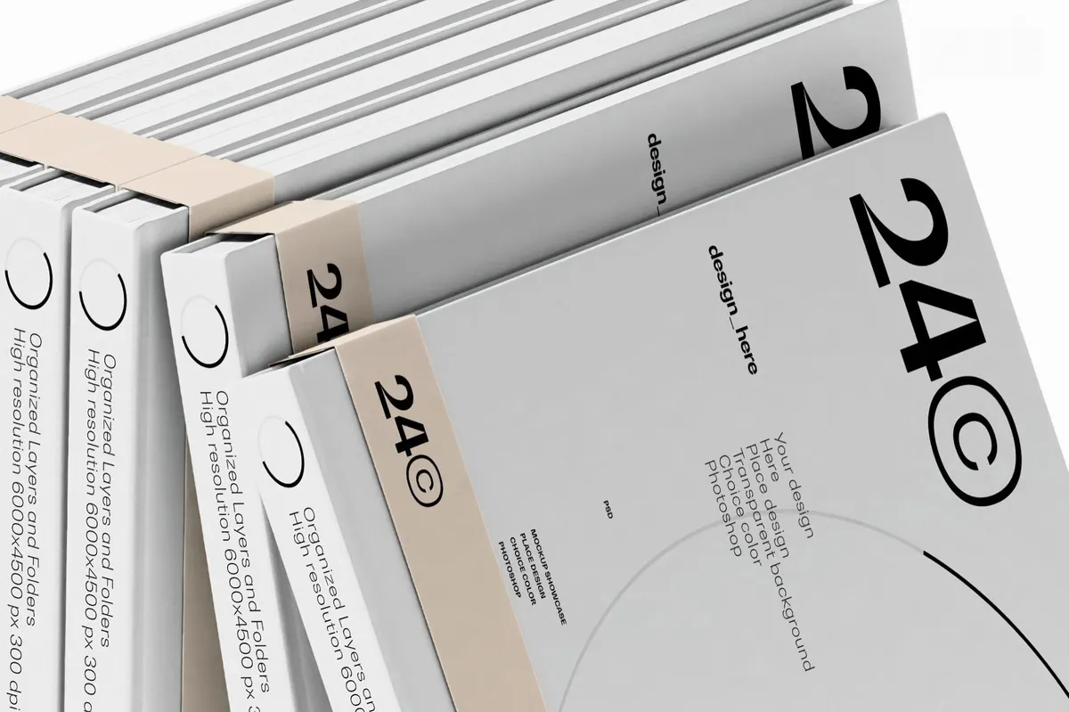 Hardcover Books Branding Mockup