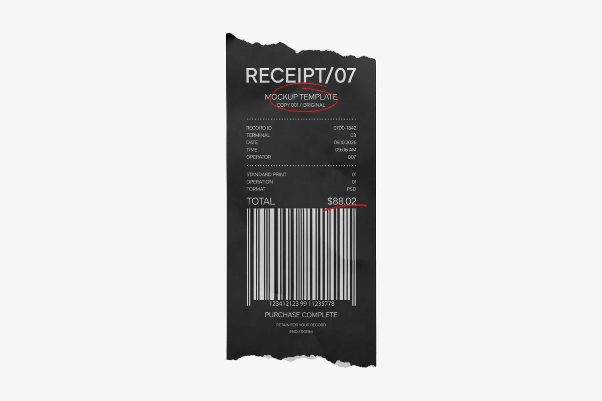 Torn Receipt Mockup