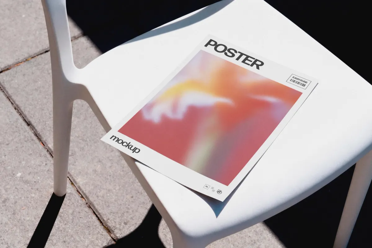 Poster Mockup on a Plastic Chair