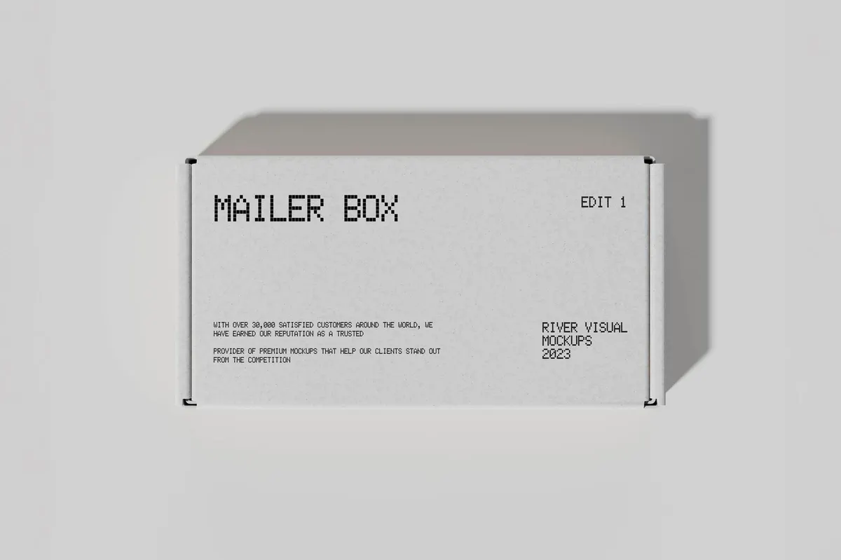 Top-View Closed Mailer Box Mockup
