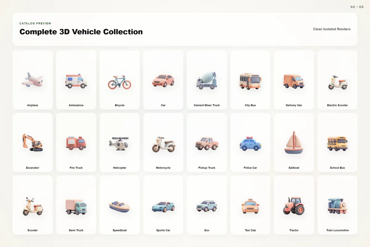 3D Vehicle Icons