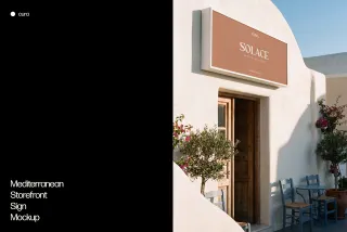Mediterranean Storefront Sign Mockup