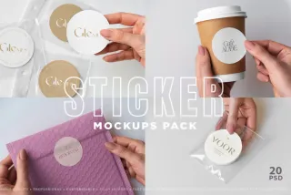 Sticker Mockups Pack