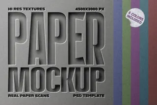 Cardboard Paper Cutout Mockup