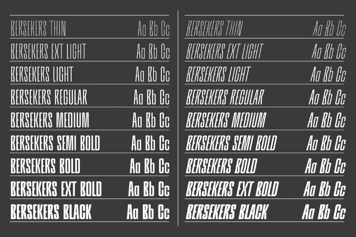 Bersekers - Urban Condensed Font