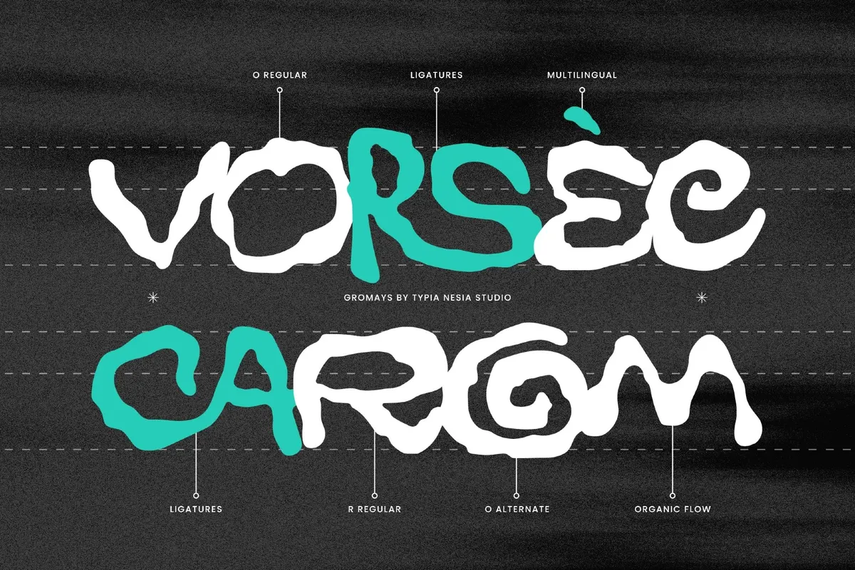 Gromays - Trippy Psychedelic Display Font