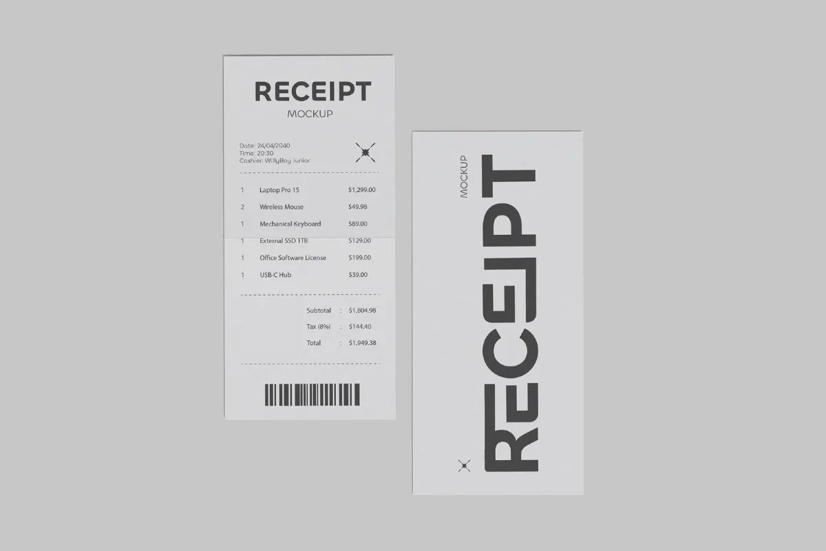 Receipt Mockup