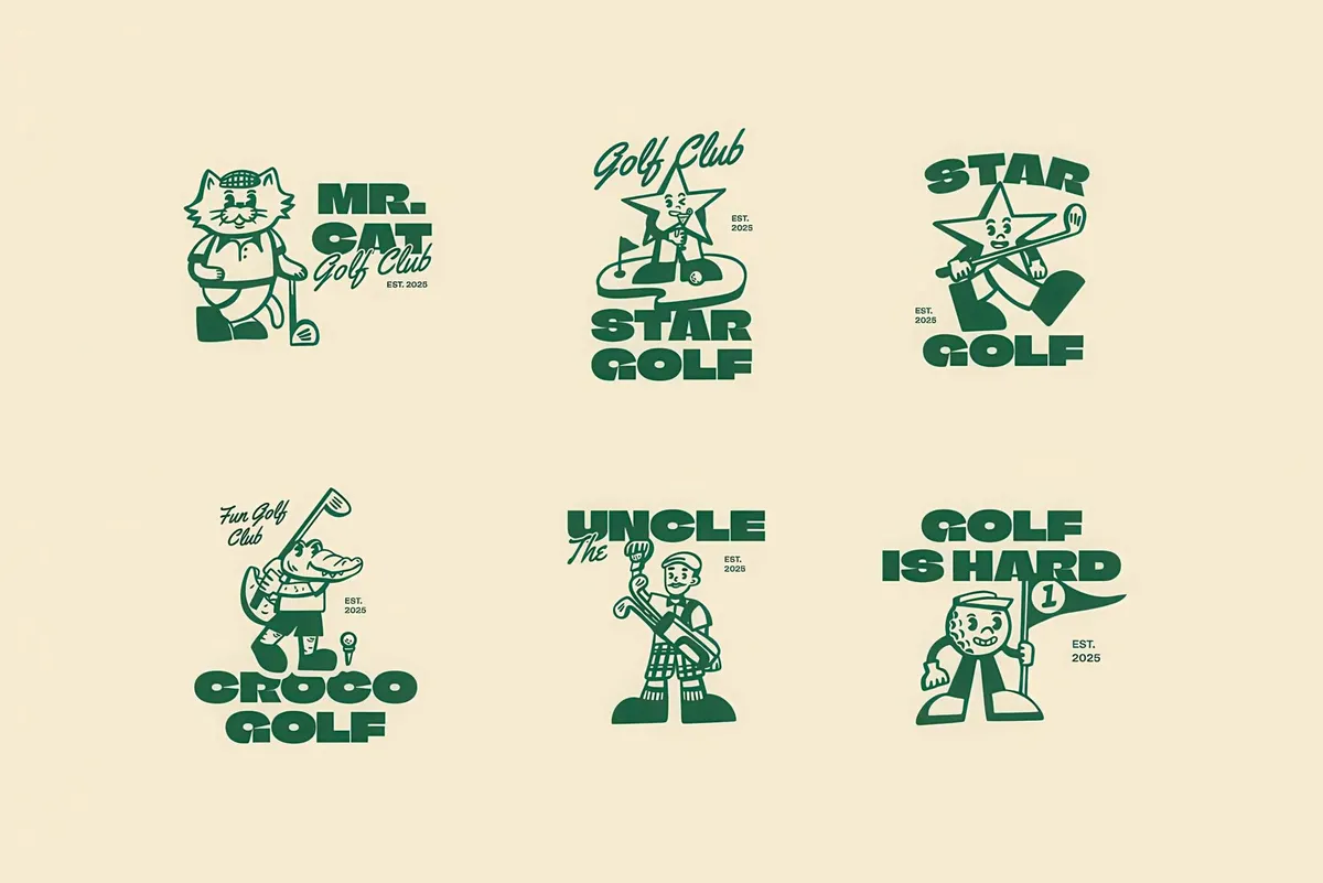 Retro Golf Vector Collection