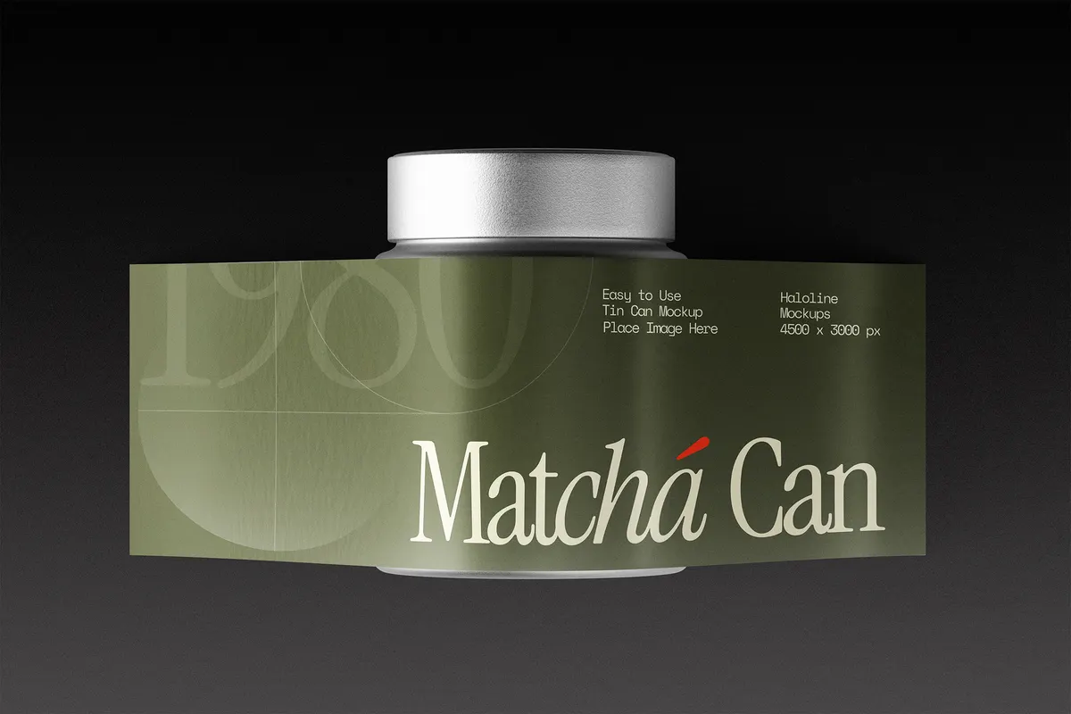 Matcha Tin Can Mockup
