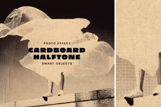 Cardboard Halftone Photo Effect