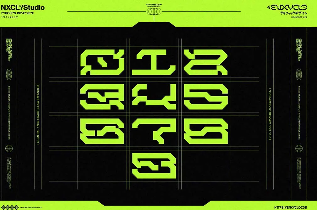 NCL Graxebeosa Expanded — Techno Mecha Font