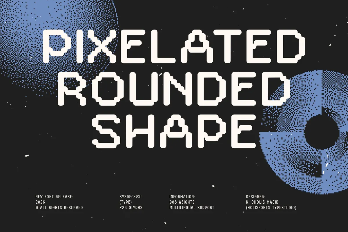 Sysdec - Futuristic Pixel Display Typeface
