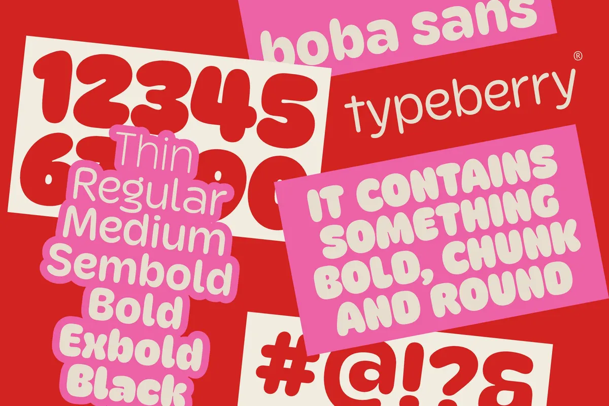 Boba - Soft Rounded Playful Display Font Family