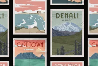 Vertical Posters Display Mockup