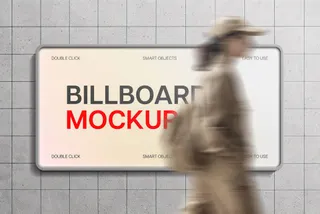 Concrete Tiles Billboard Mockup