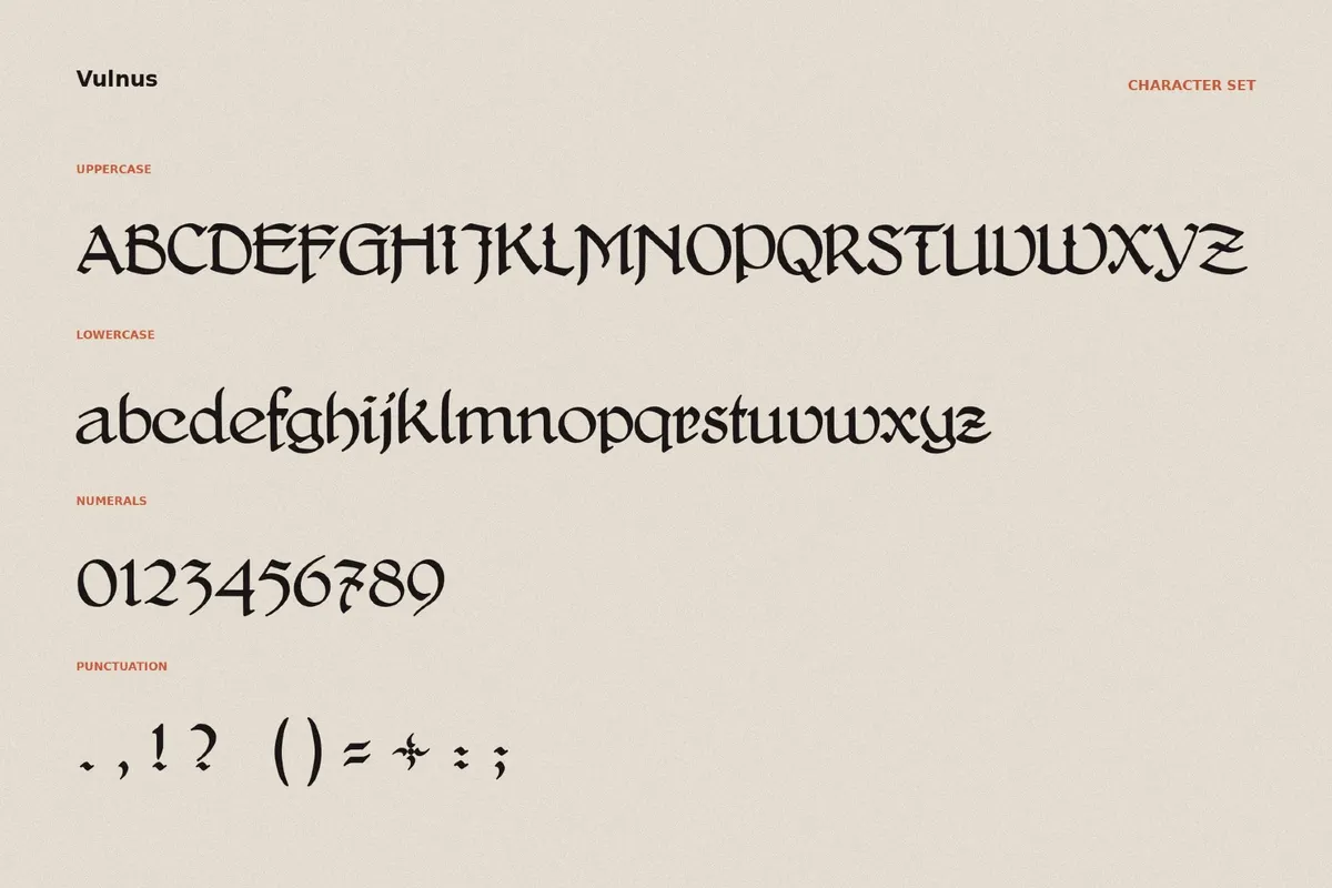 Vulnus - Fantasy Manuscript Font