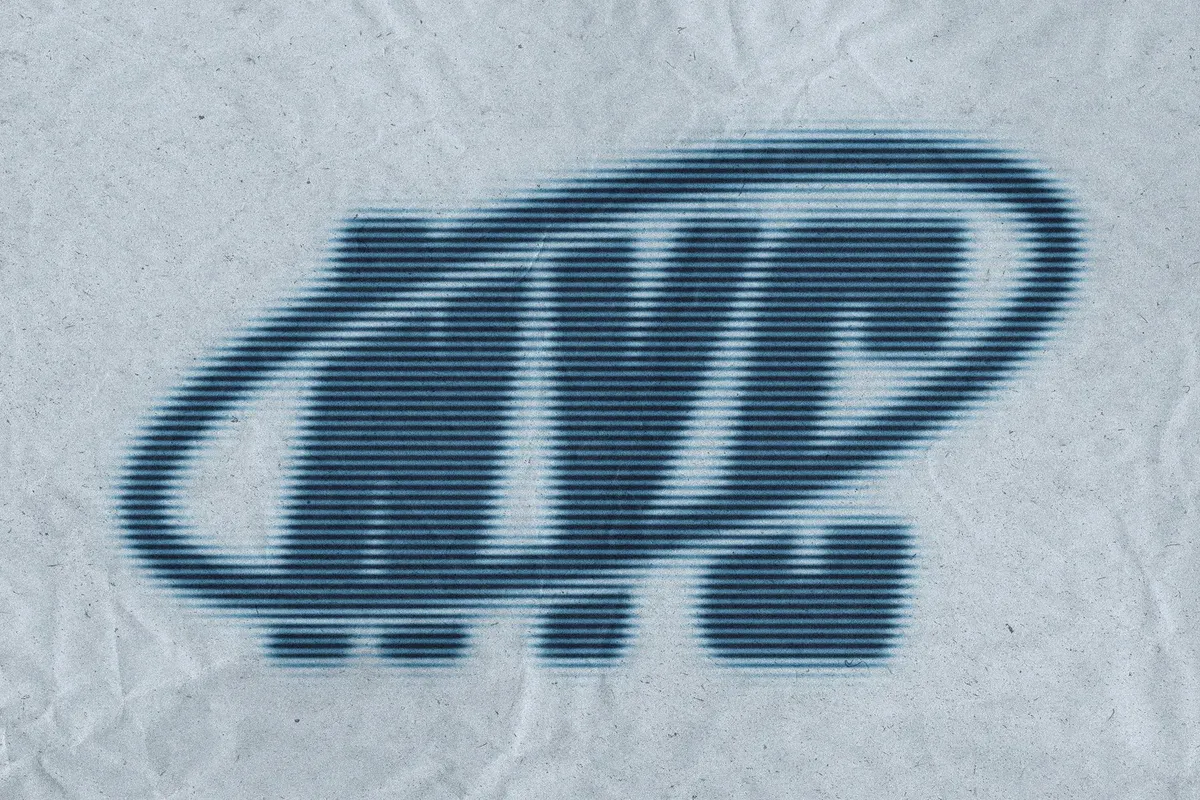 Lined Halftone Text Effect