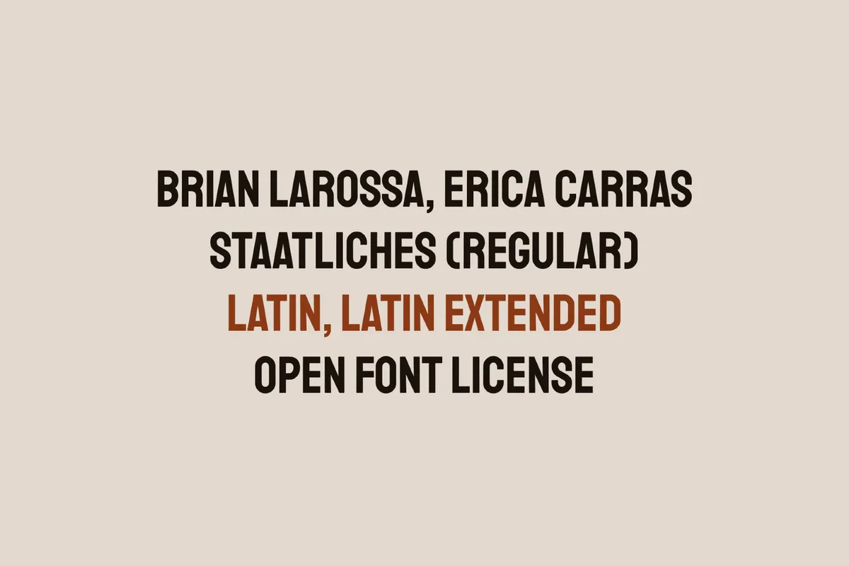 Staatliches - Free Condensed Sans