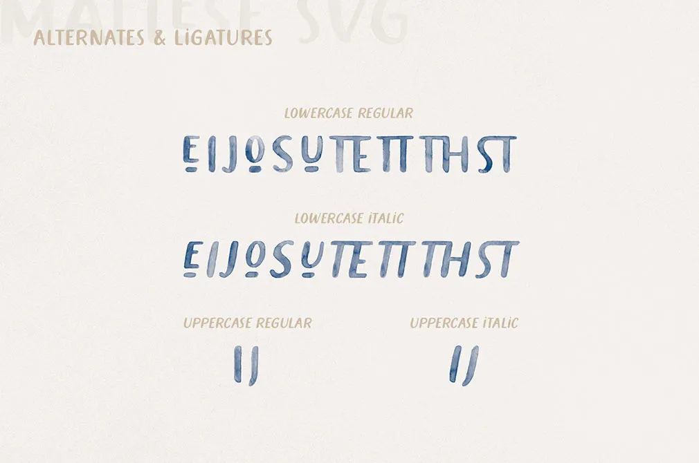 Maltese Watercolor Font