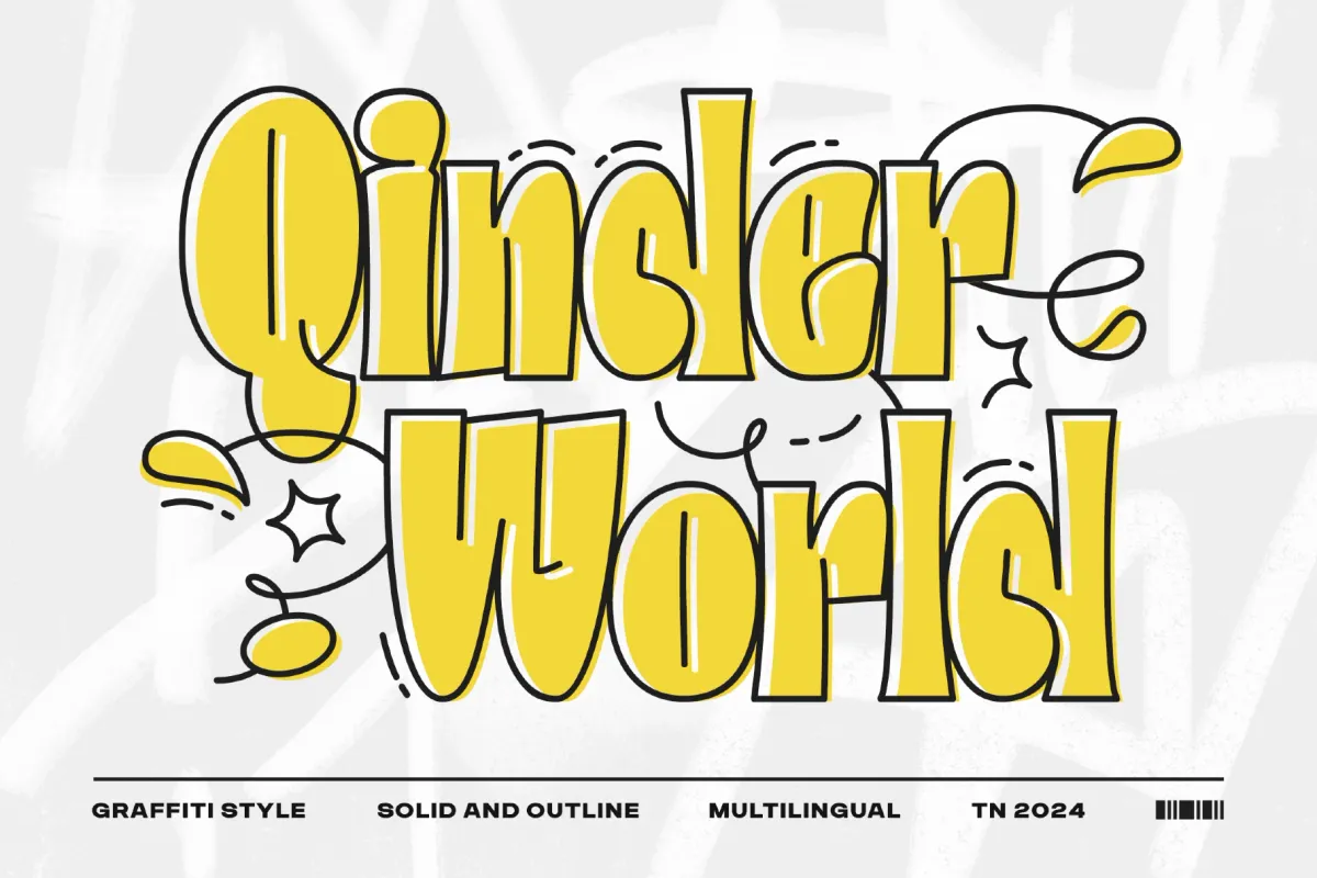QinderWorld - Playful Graffiti Display Font
