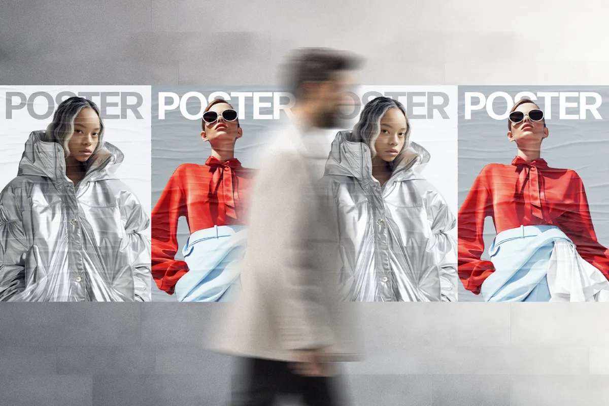 Poster Mockup with Shadow Overlay