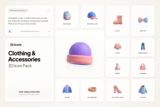 3D Clothing & Accessory Icons