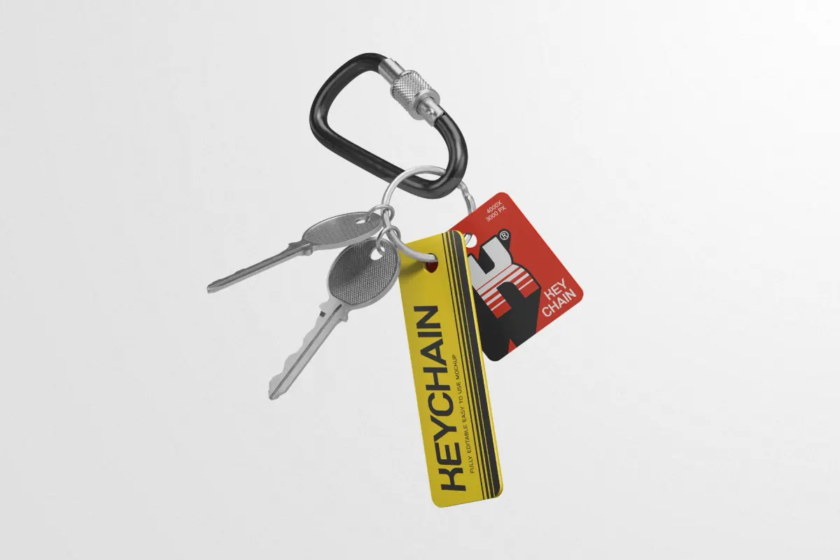 Carabiner Keychain Mockup