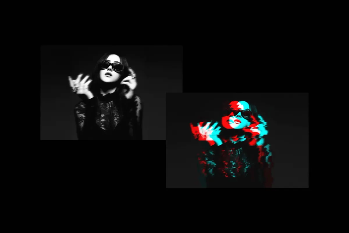 Anaglyph Glitch Photo Effect