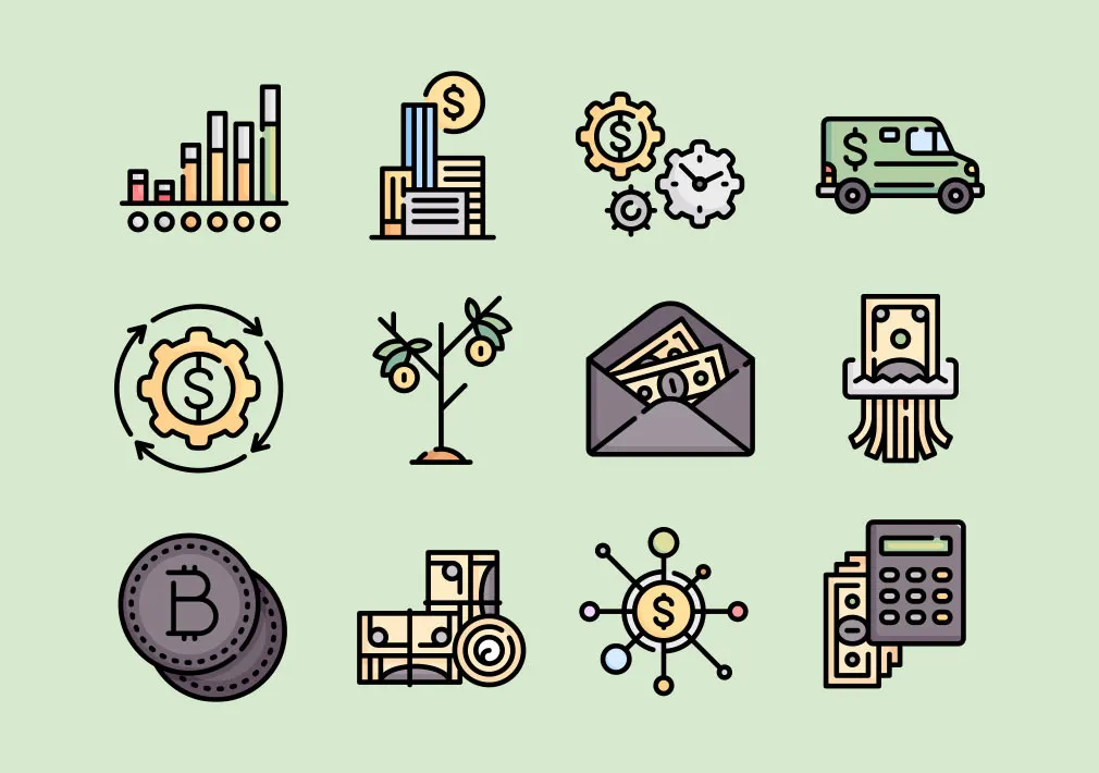 Money Vector Icons Set