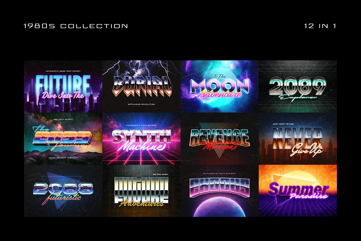 80s Text Effects Collection