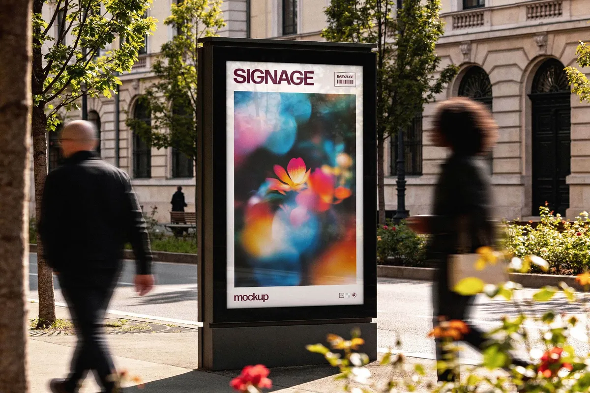 Outdoor Vertical Lightbox Mockup