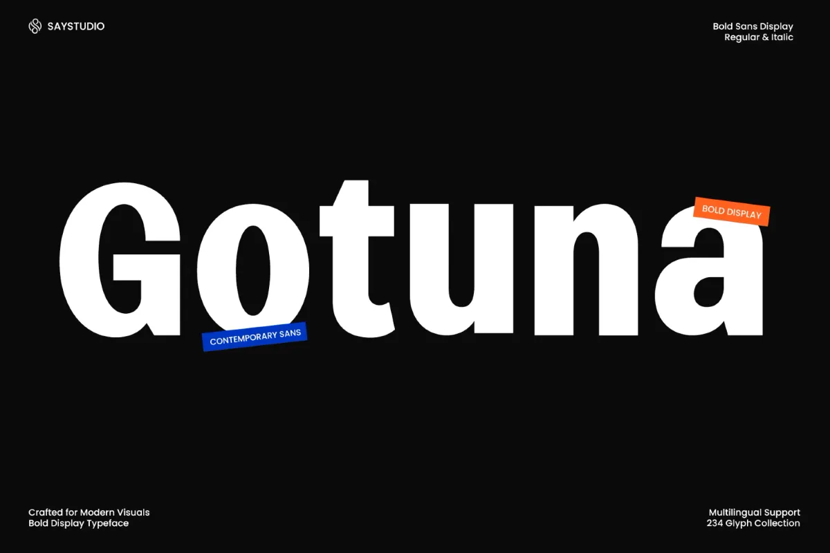 Gotuna - Contemporary Display Sans Serif Font