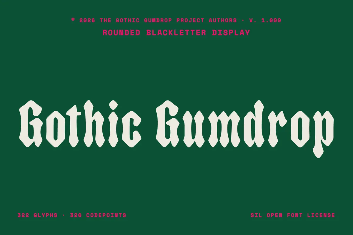 Gothic Gumdrop - Free Rounded Blackletter Font