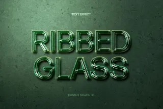 Ribbed Glass Text Effect