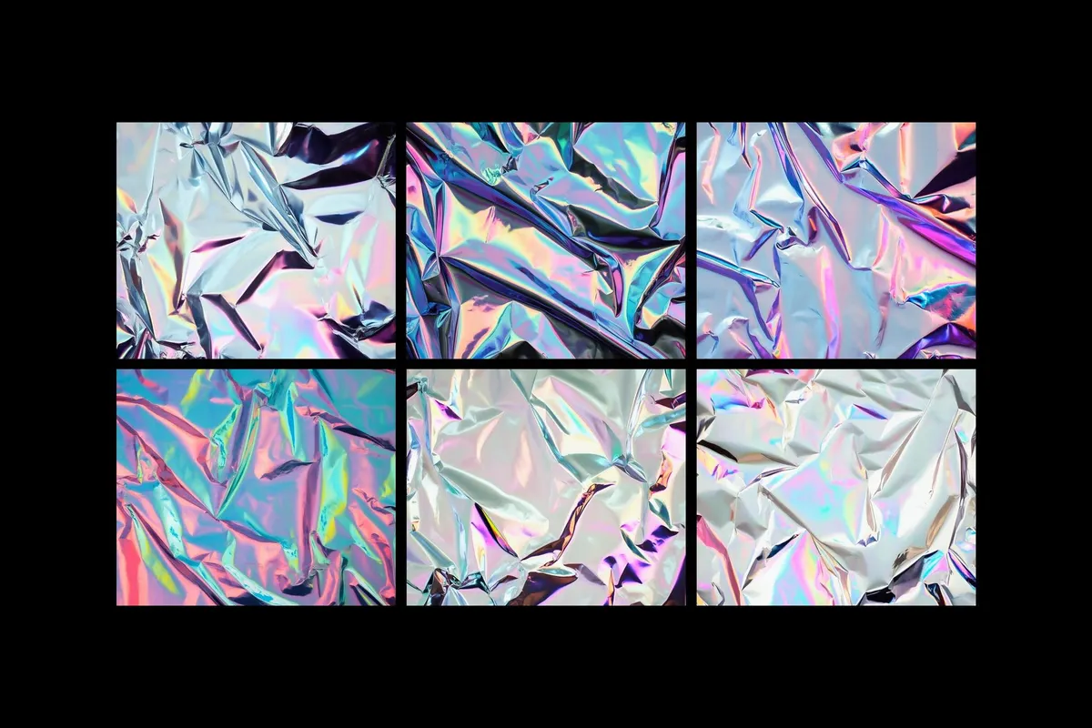 Iridescent Holographic Foil Textures