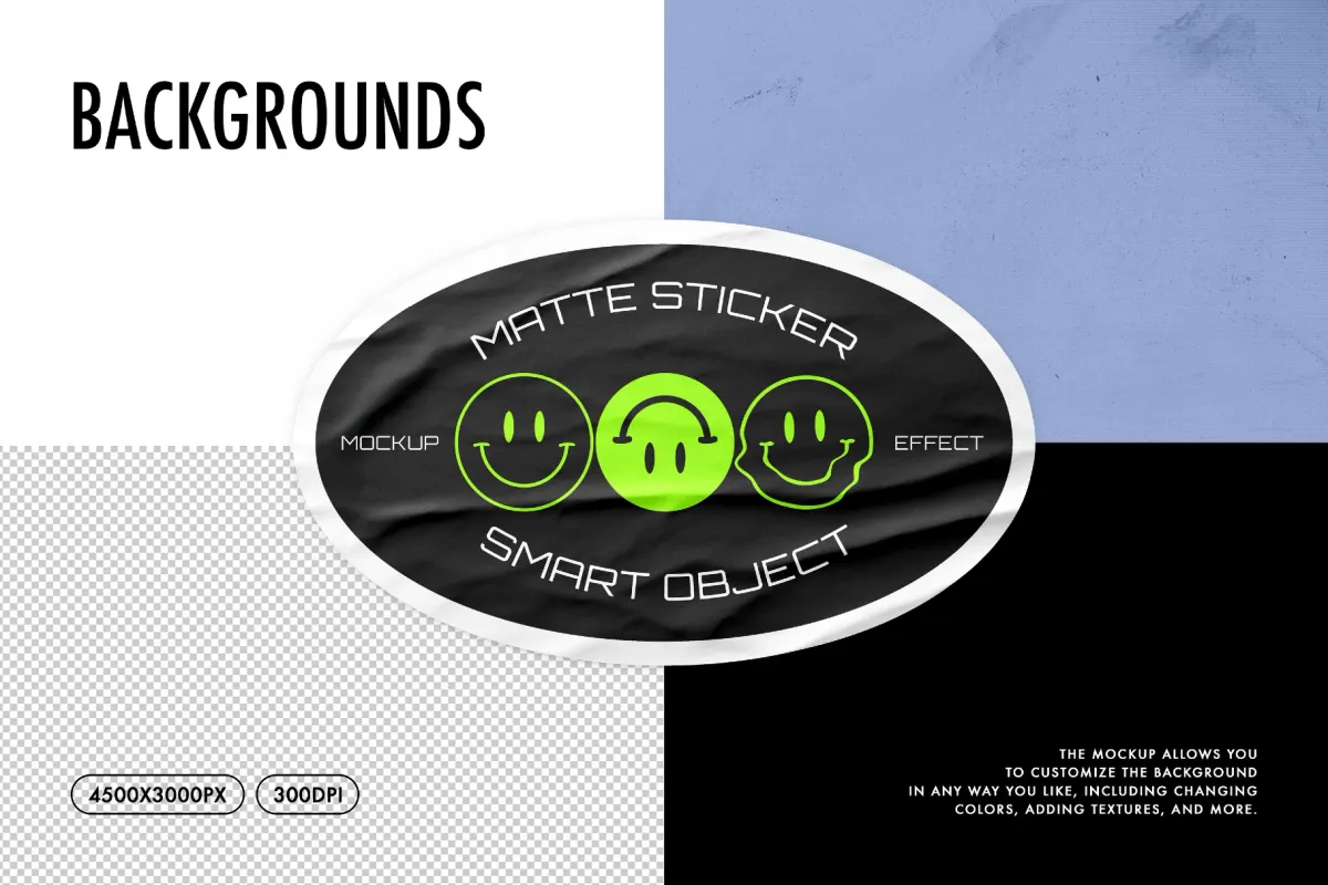 Wrinkled Matte Sticker Mockup