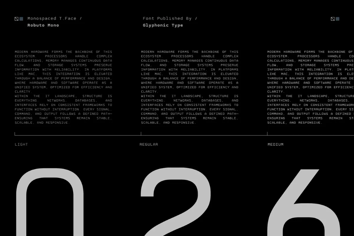 GC Robuto Mono - Tech Monospace Font