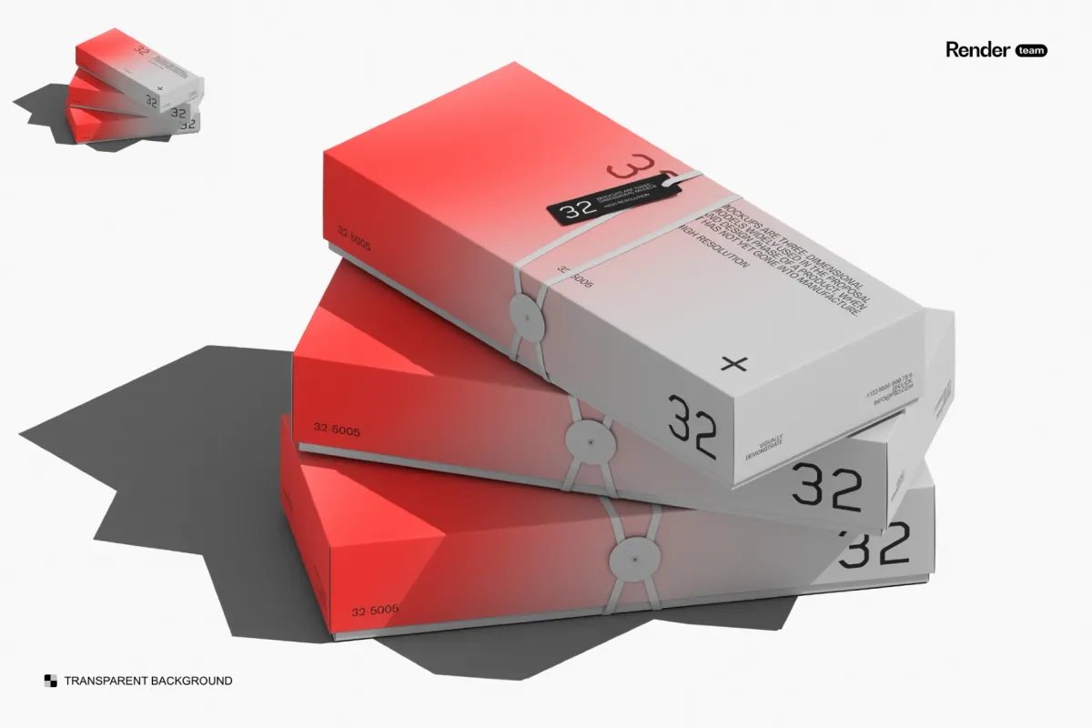 Paper Box Mockup Collection with Hang Tag