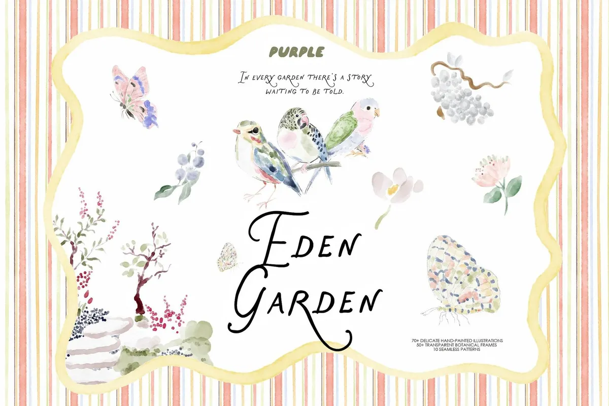 Eden Garden: Watercolor Clipart