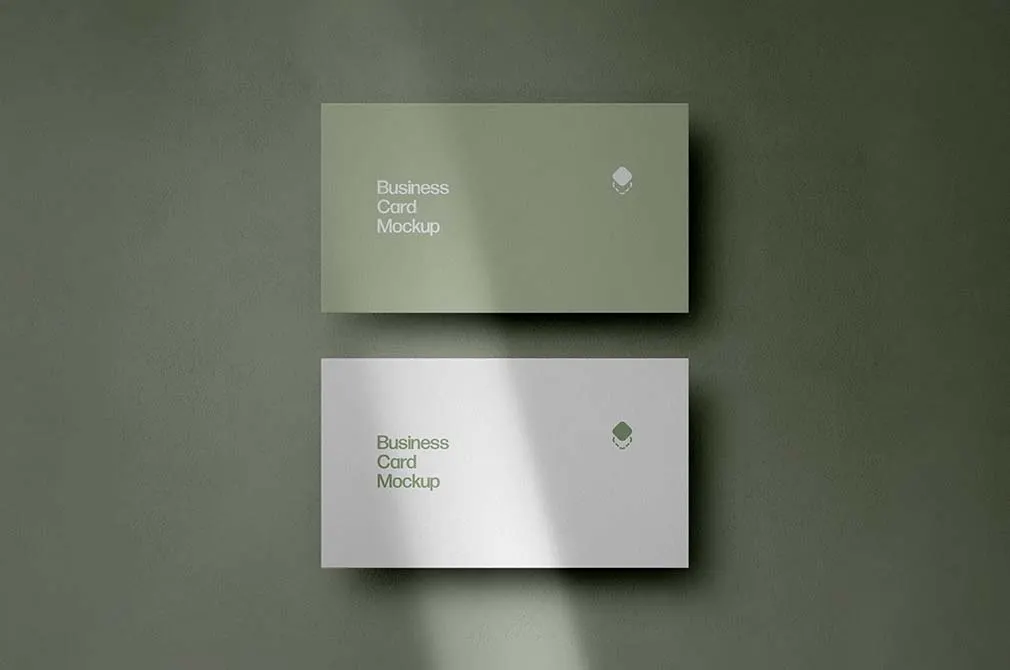 Peach Business Card Mockup