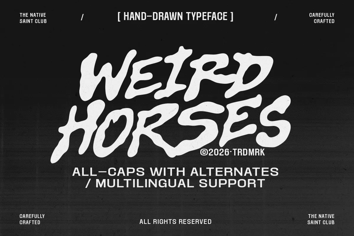 Weird Horses - Bold Hand Drawn Display Font