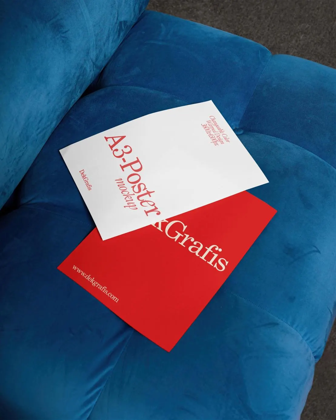 A3 Poster on Couch Mockup