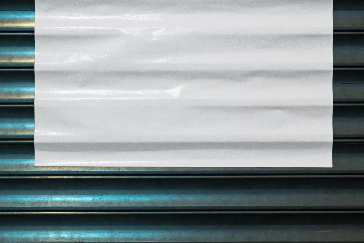Corrugated Roller Shutter Sticker Mockup