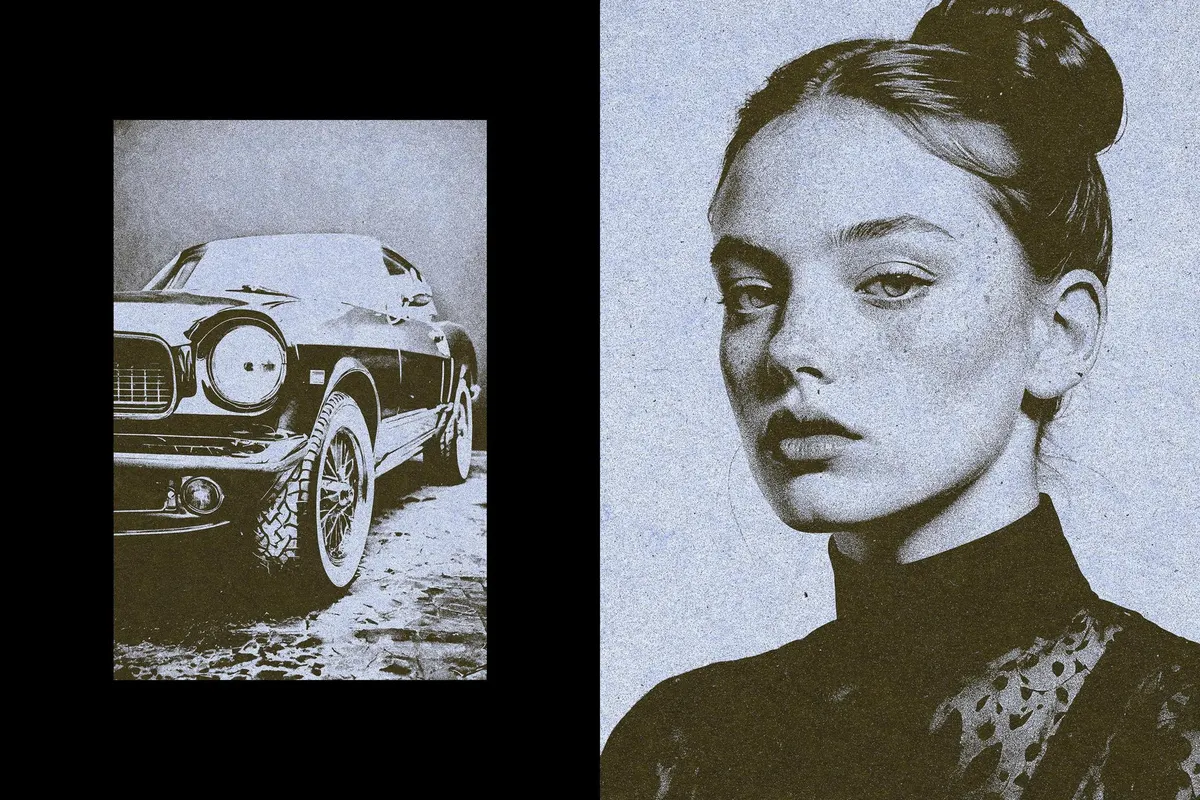 Vintage Risograph Photo Effect